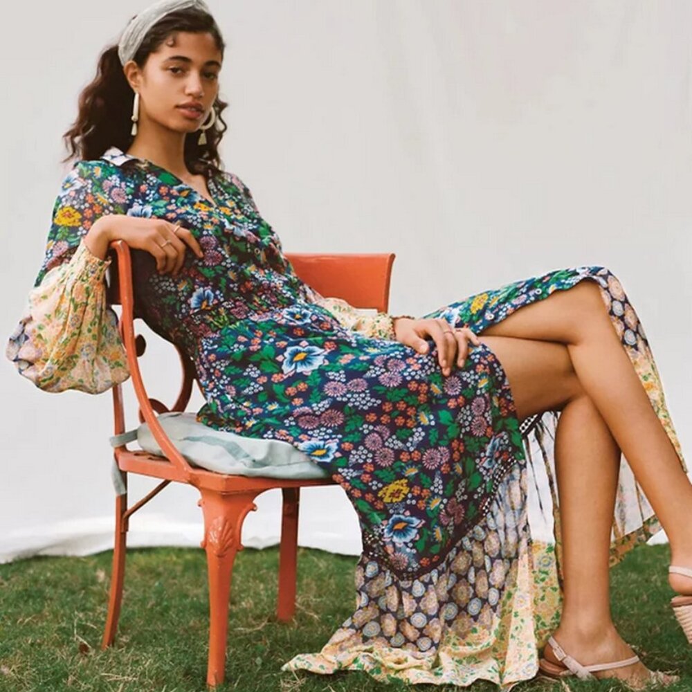 Maeve Floral Multicolor Maxi Dress